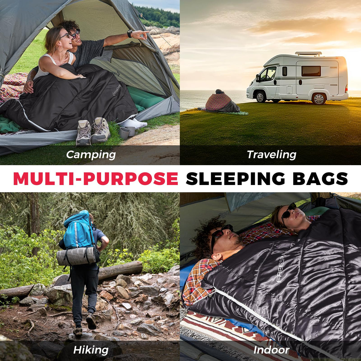Double Flannel Sleeping Bag source view 16