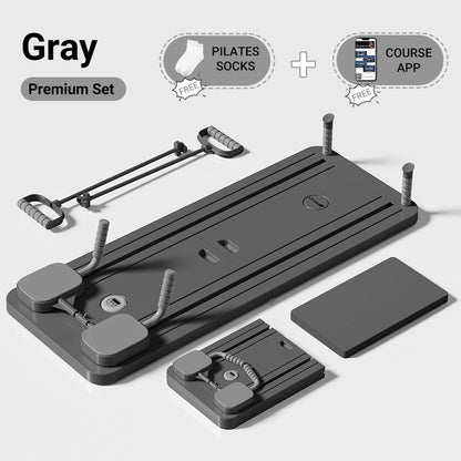 Portable Pilates Board Gray / 💎Premium Set (Pro + Pilates Socks + Course APP) option