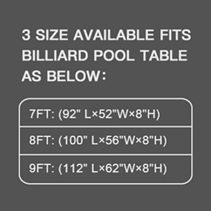 Leatherette Pool Table Cover 7 8 9FT Waterproof Tearproof Billiard Table Protector with Leg Cutouts Scratch-Resistant Easy-Clean Protective Cover Black