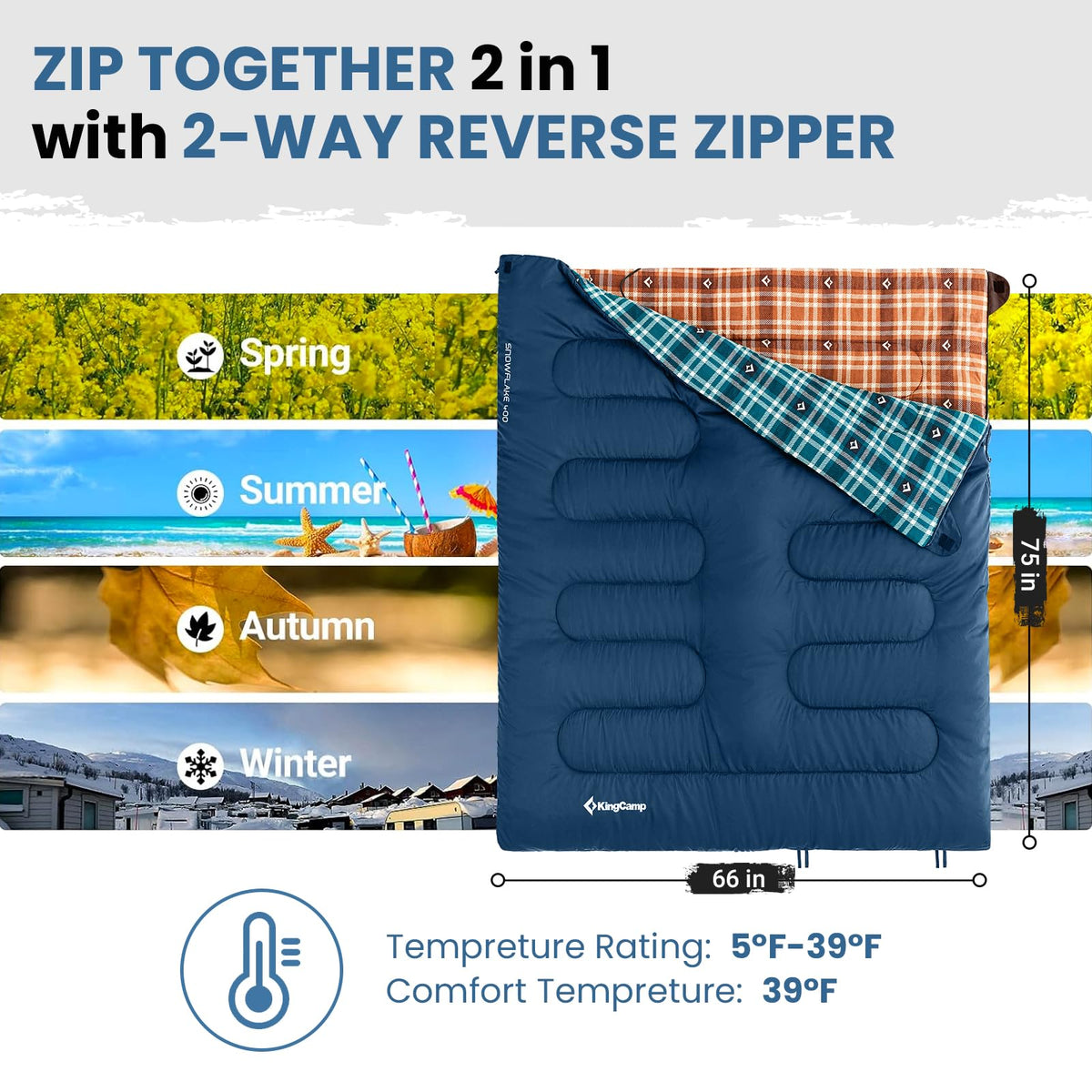 Wide Flannel Camping Sleeping Bag source view 17