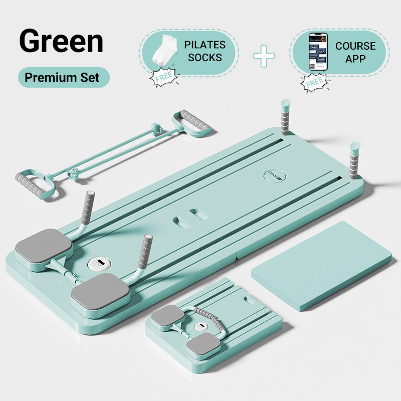 Portable Pilates Board Green / 💎Premium Set (Pro + Pilates Socks + Course APP) option