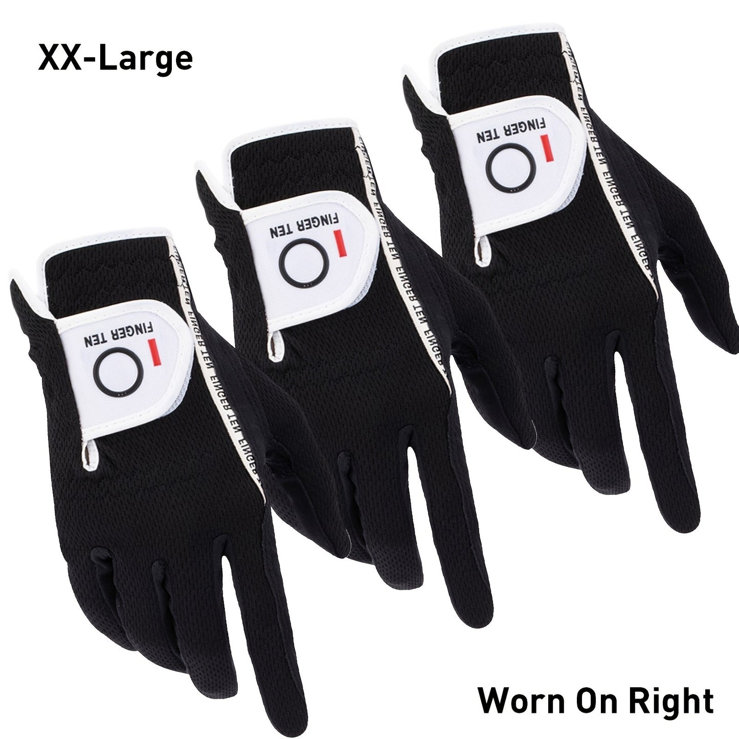 Wet Weather Golf Gloves Rain Grip 3-Pack for Men | Breathable Water-Resistant Golf Gloves for Left & Right Hand – Durable Comfortable Fit in Hot & Wet Conditions (Black, Gray, White | S–3XL)