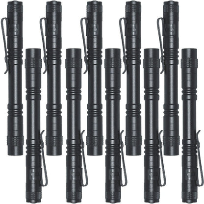 Pen Light Flashlights Bulk Pack with Clip - Mini Slim LED Pocket Torch for Camping, Outdoor, Home & Emergency Use, 5/10/20pcs (Batteries Not Included)