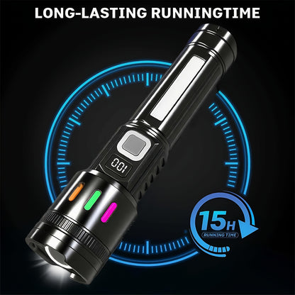 3000 Lumen Tactical Flashlight 2-Pack – USB-C COB Zoomable
