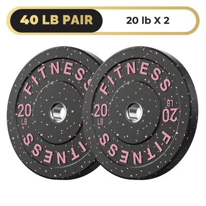 Bumper Plates Colored Rubber Weight Plates – 2-Inch Olympic Barbell Plates for Weightlifting & Strength Training, High Bounce Floor Protection, Low Odor, Non-Slip Surface, Home Gym & Commercial Gym