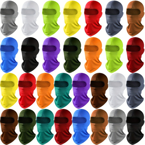 Balaclava Mask Bulk 30 Pack UPF Sun Protection - Full Face & Neck Coverage, Breathable Polyester, Multi-Color for Skiing, Snowboarding, Motorcycling, Hiking (Men & Women)