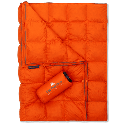 Packable Down Camping Blanket Orange option