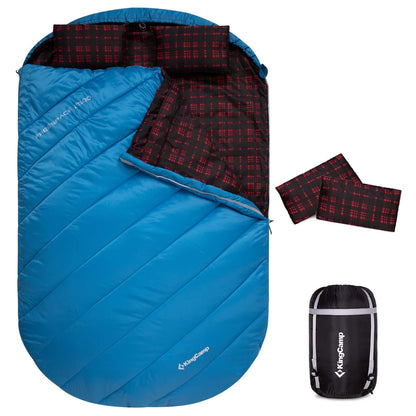 Double Flannel Sleeping Bag Blue option