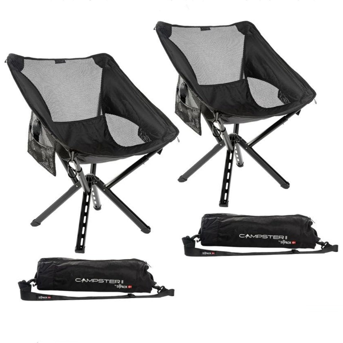 Ultralight Camping Chair Black / 2-PACK option