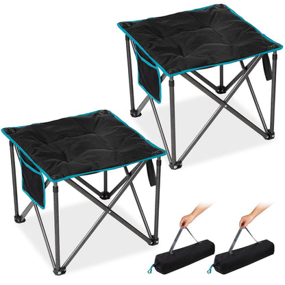 Padded Folding Camping Stool Black / 2-PACK option
