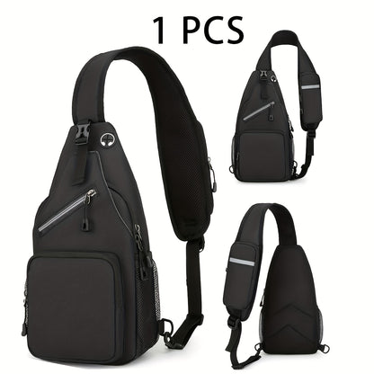 Crossbody Bag for Women & Men, Large Capacity Single Shoulder Bag with Zipper, Lightweight Multi-Pocket Design, Casual Sling Bag for Travel, Hiking, Work & Daily Use – Multiple Colors Available
