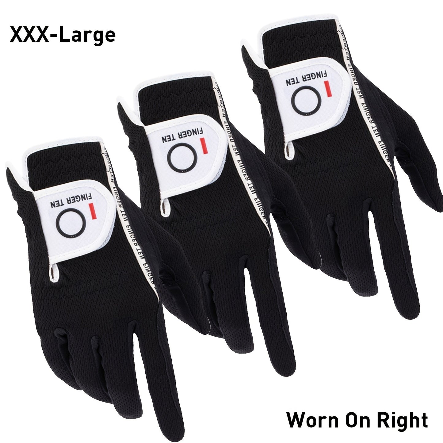 Wet Weather Golf Gloves Rain Grip 3-Pack for Men | Breathable Water-Resistant Golf Gloves for Left & Right Hand – Durable Comfortable Fit in Hot & Wet Conditions (Black, Gray, White | S–3XL)