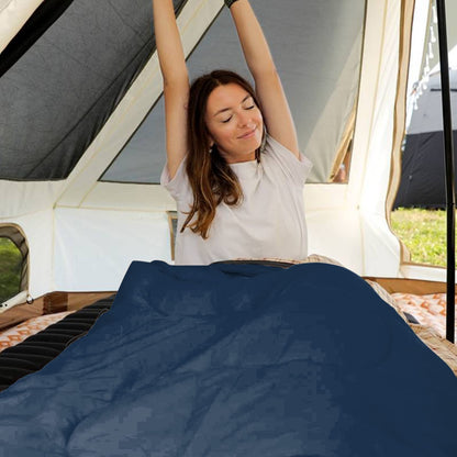 Wide Flannel Camping Sleeping Bag source view 19