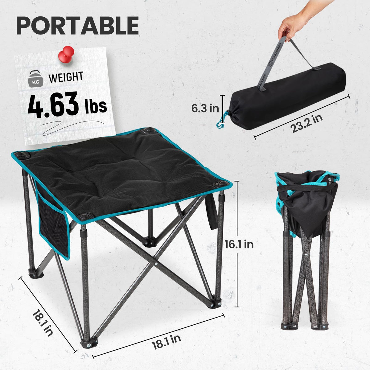 Padded Folding Camping Stool source view 19