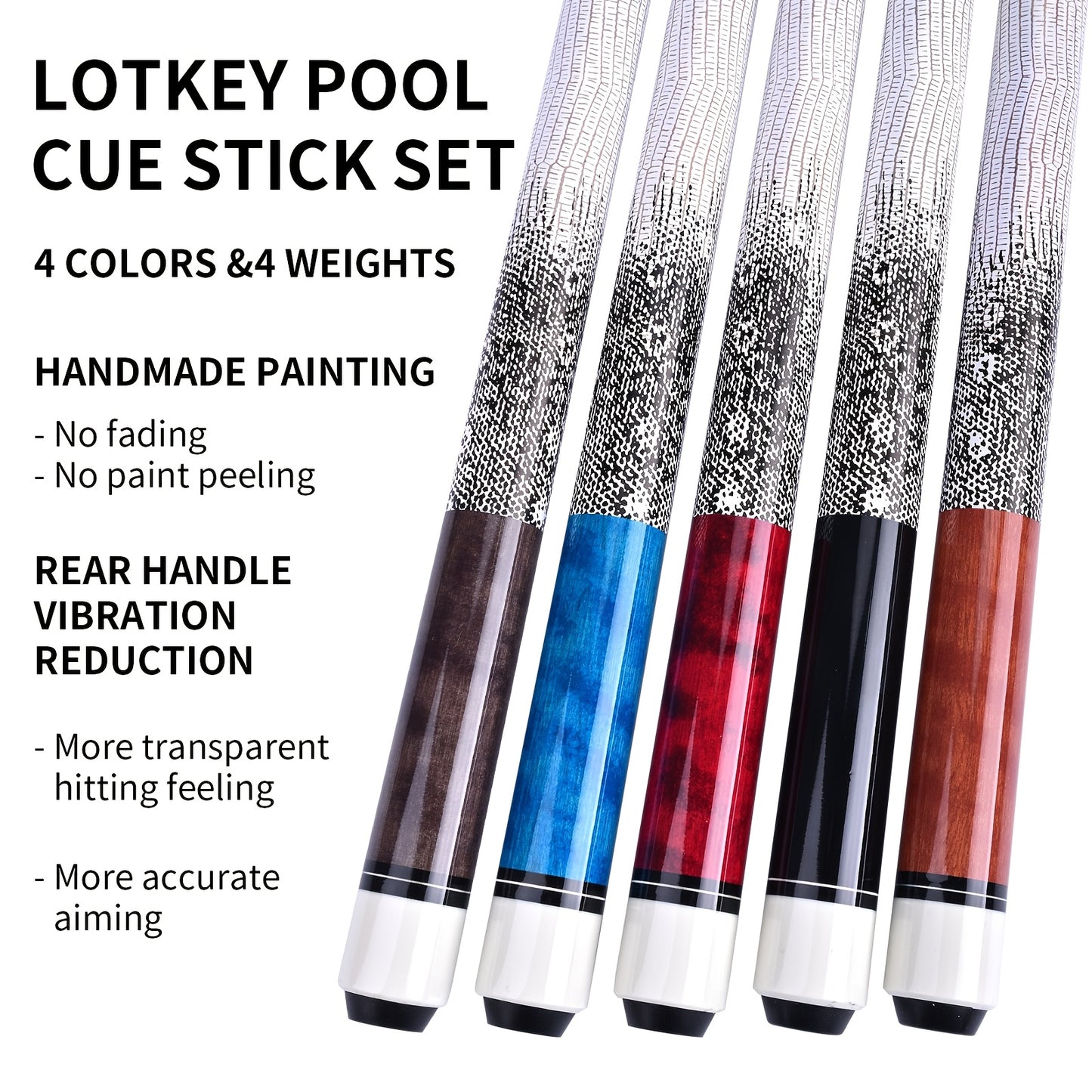 Canadian Maple Pool Cue 58 Inch – 13mm Multi-Layer Tip, Ergonomic Grip, 19oz & 20oz, 6 Color Options – Billiard Cue Stick for American Pool & Spin Pool, Great Christmas Gift