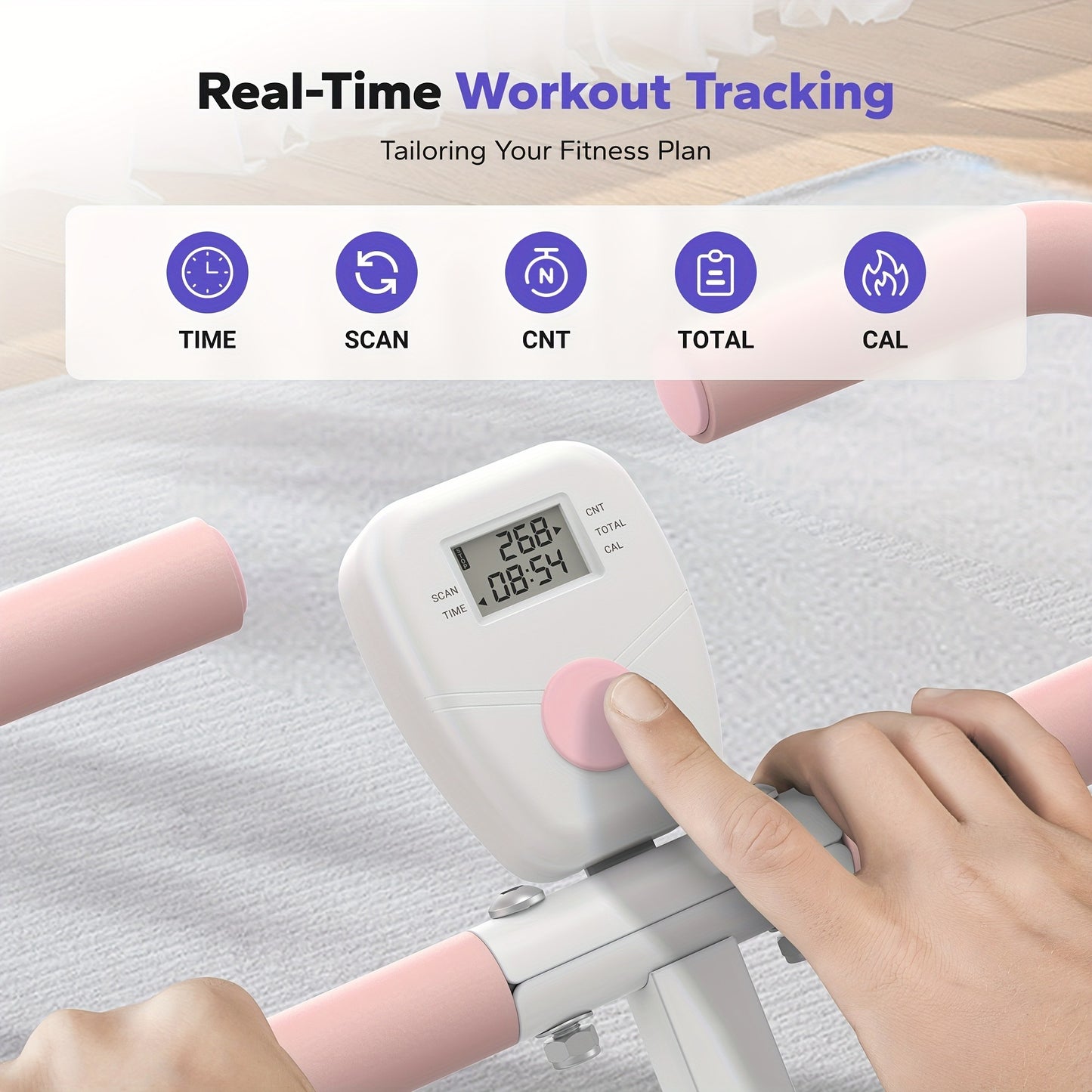 Rowing Machine 2-in-1 Squat & Row – Foldable Glute Trainer with LCD Display, 3 Resistance Bands, 350 lbs Capacity, Home Gym Leg & Back Workout