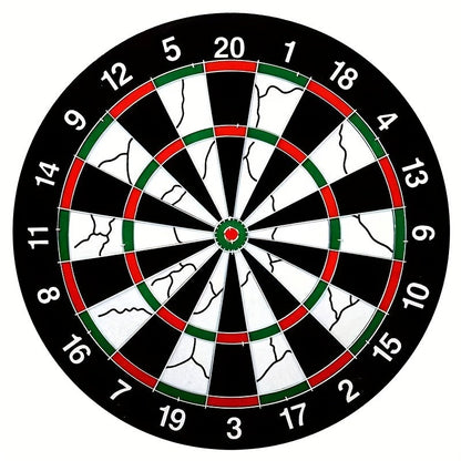 Double-Sided Flocking Dartboard Set 17 Inch | Solid Alloy Frame with 6 Practice Darts & 6 Luxury Darts | Thick Dart Target Board for Family Entertainment Casual Games Office Decompression