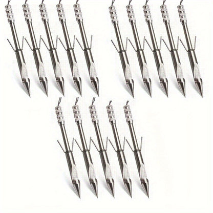 Bowfishing Arrows Stainless Steel 15pcs – Fish Arrow Tips for Hunting & Catching Fish