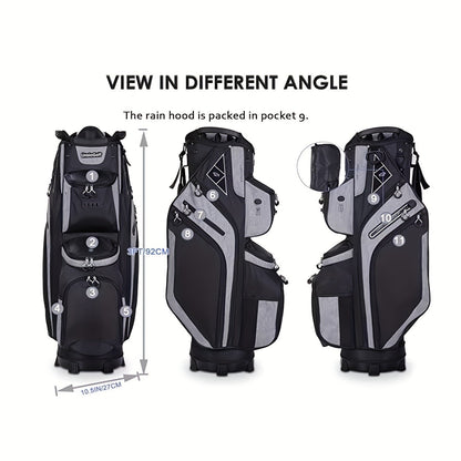Golf Cart Bag with Full-Length Dividers – Sturdy Spacious Stand Bag with Multiple Pockets for Golf Club Organization, Accessories Storage, Men & Women Golfers