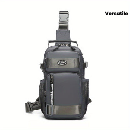 Crossbody Chest Bag Unisex Multipurpose Shoulder Sling Bag with Adjustable Strap Zipper Closure Versatile Carry Styles for Daily Use Travel Outdoor Black Grey