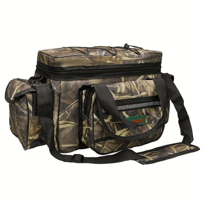 Fishing Tackle Bag Camo Durable Nylon Shoulder Carry Zipper Fishing Gear Storage Bag for Hiking Travel Outdoor Fishing Camouflage Multiple Colors