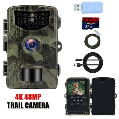 Trail Camera 48MP 4K Night Vision 0.2s Trigger 120 Degree Solar