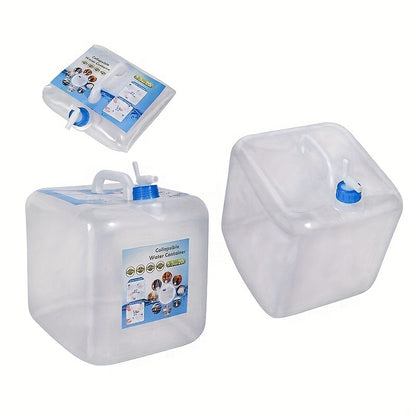 Foldable Water Storage Container 5.28 Gallon, Food-Grade BPA-Free Collapsible Water Jug with Spigot & Handle, Leak-Proof Rectangular Design for Camping, Hiking, Emergency Backup, Road Trips & Outdoor Use