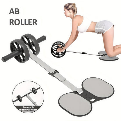 Ab Roller Wheel with Knee Pads & Adjustable Resistance - Automatic Rebound Core Workout Equipment for Home Gym, Strength Training for Beginners & All Levels, Portable Abdominal Exercise Roller for Men & Women