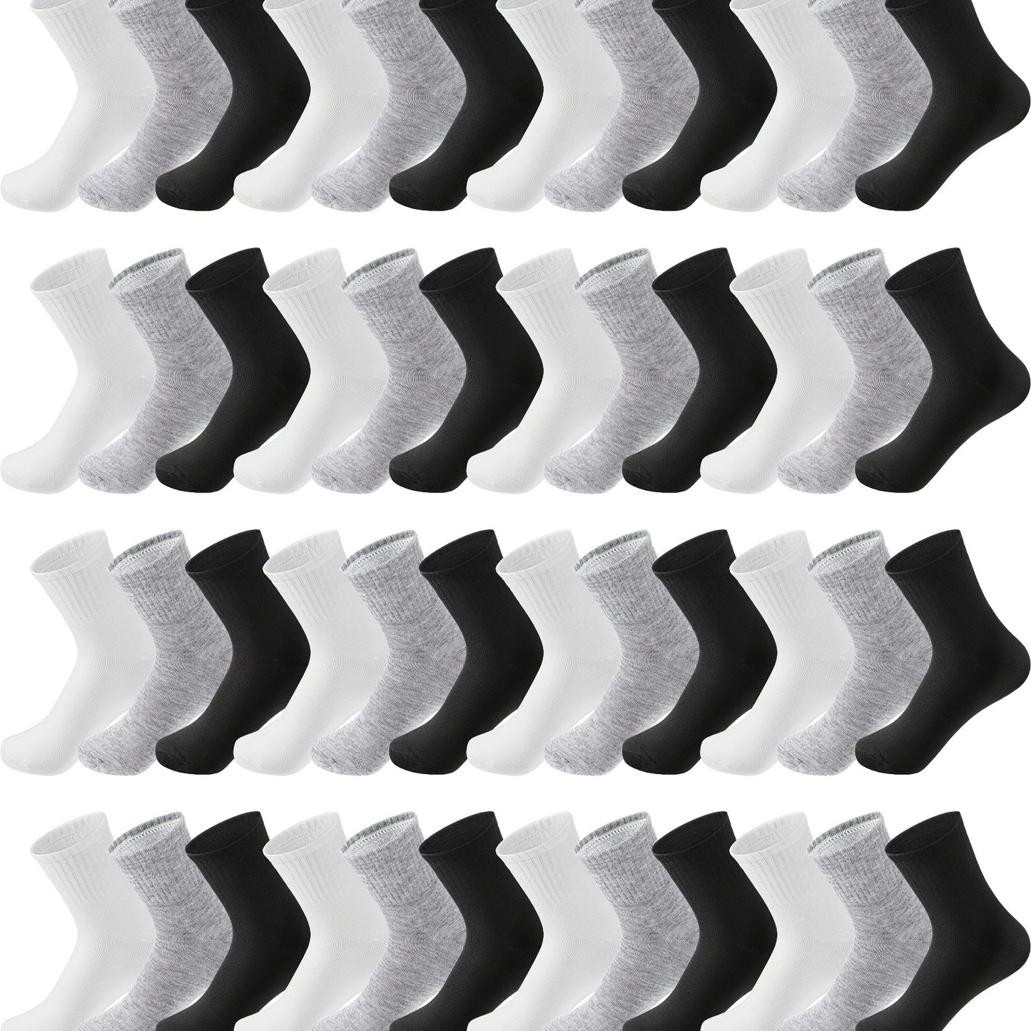 Bulk Moisture-Wicking Ankle Socks 100 Pairs Unisex Men Women Casual Sports Gym Socks Black White Gray One Size Fits Most