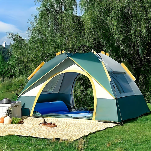 Automatic Pop-Up Camping Tent 4 Person UV Protection Insect Net Sunshade Waterproof Instant Setup Beach Park Outdoor Family Tent