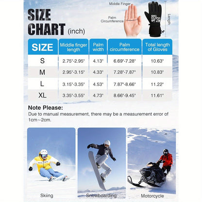 Thermal Winter Gloves 5-Layer Windproof Waterproof – Touchscreen Compatible Warm Ski Gloves for Men & Women, Fast-Dry Insulated Gloves for Driving, Running, Hiking, Cycling & Snowboarding