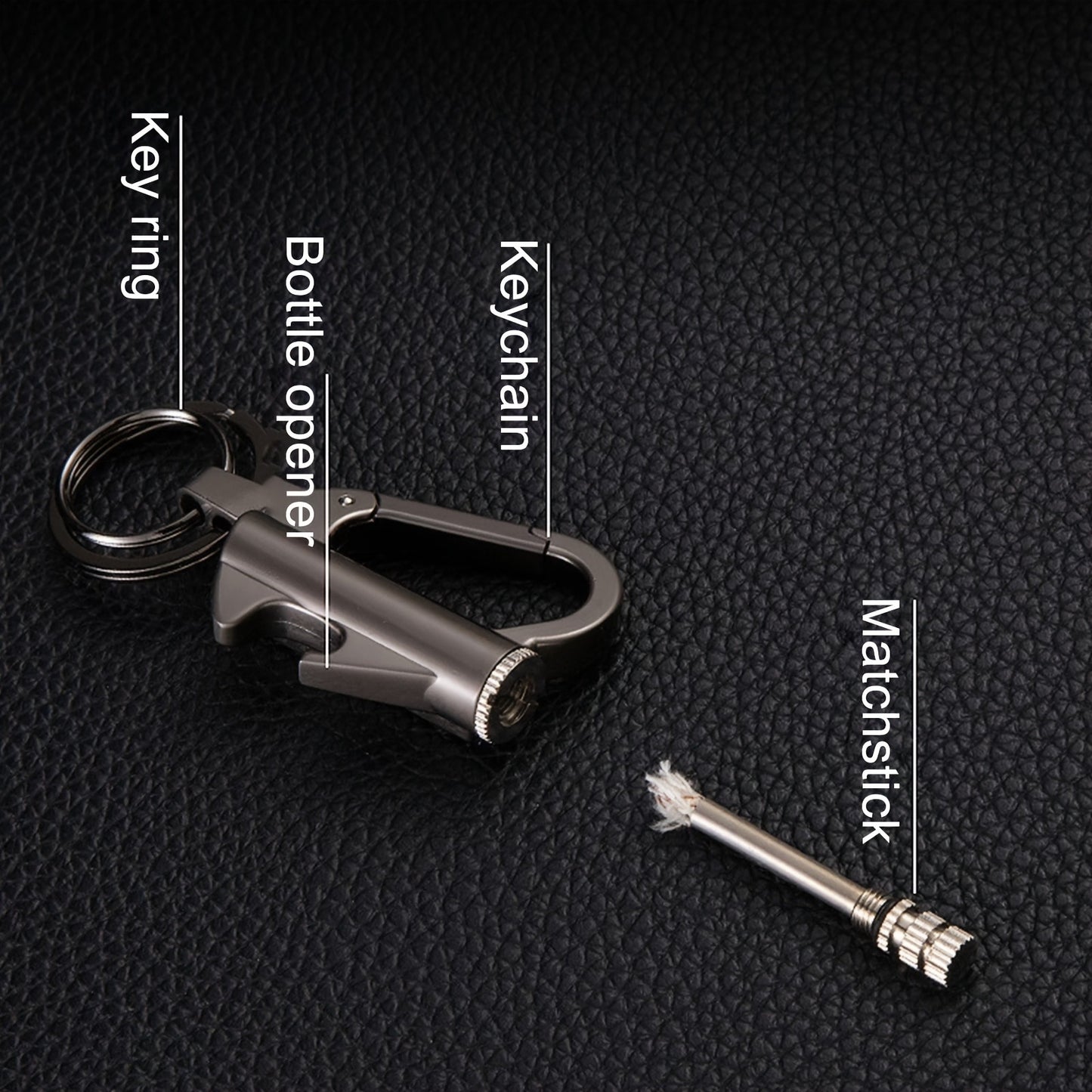 Permanent Match Flint Fire Starter 2-Pack – Waterproof Metal Keychain Lighter EDC with Bottle Opener