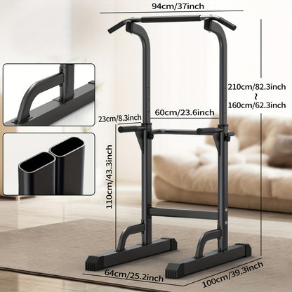 Power Tower Dip Station with Pull Up Bar – Adjustable Height Multi-Function Home Gym Strength Training Workout Station for Dips, Chin Ups, Push Ups, Leg Raises & Upper Body Exercise, 3 Models Available