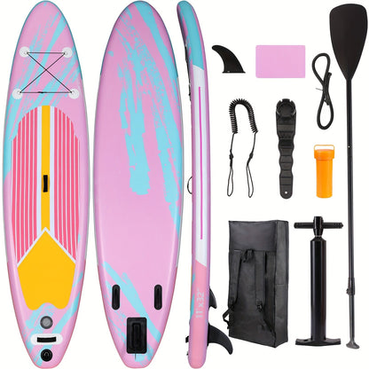 Stand Up Paddle Board 10ft/11ft/12ft – 3-Fin SUP with Floating Paddle, Ankle Leash, Pump & Carry Bag | Yoga Touring Fishing All Levels