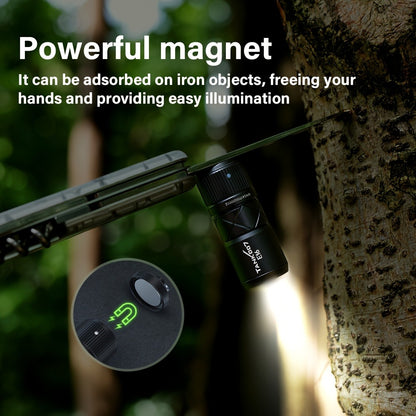 Magnetic EDC Flashlight Tank 007 E16 – Type-C Rechargeable Mini Zoomable LED Torch, Lithium Polymer Battery, Compact Aluminum Alloy Design for Outdoor & Indoor Use