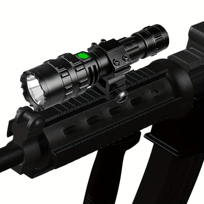 Picatinny Rail Flashlight 2 Pack - High Lumen Tactical Torch, 5 Modes, USB Rechargeable, 20mm Rail Mount, Wrist Strap & Remote Switch Included for Hunting, Shooting & Outdoor Use