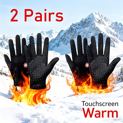 Thermal Touchscreen Gloves for Men & Women – Windproof Full-Finger Winter Gloves | Polyamide Warm Anti-Slip Outdoor Gloves | Available in 1 Pair or 3-Pack | S M L XL | Black Pink Blue