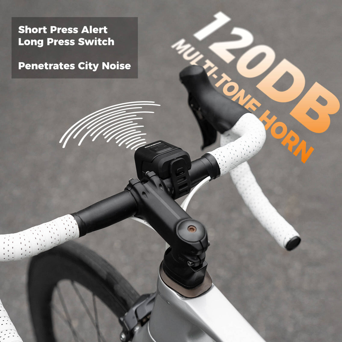 Combined bicycle front light and horn