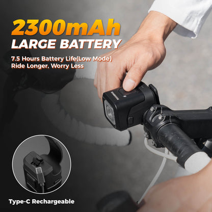 Combined bicycle front light and horn
