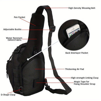 Tactical Sling Backpack – Foldable Crossbody Chest Bag for Men & Women, Large Capacity, Multi-Functional Shoulder Pack for Hiking, Travel, Fishing & Daily Commute