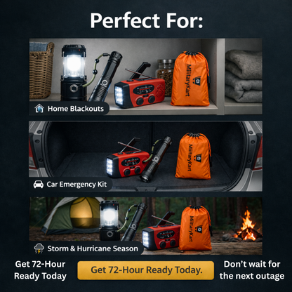 Power Outage Kit – 72-Hour Blackout Survival Bag with Lantern, Flashlight, Emergency Radio & Thermal Bivy