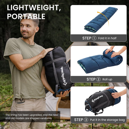 Wide Flannel Camping Sleeping Bag source view 21