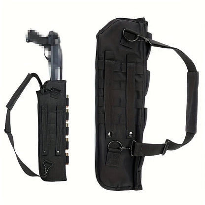 Tactical Shotgun Holster with MOLLE System – 19" 600D Oxford Cloth, Adjustable Strap & Shell Loops, Lightweight Hunting & Shooting Scabbard for Tactical Vests, Belts & Packs