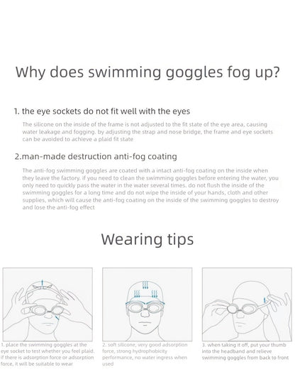 Anti-Fog Swimming Goggles Set – UV Protection, Earplugs & Nose Clip