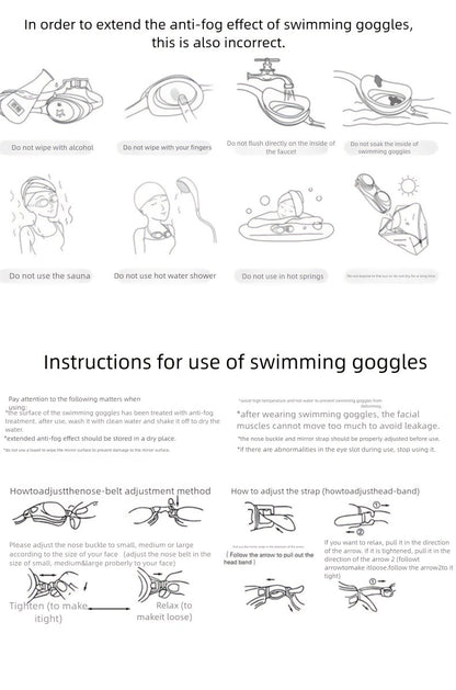 Anti-Fog Swimming Goggles Set – UV Protection, Earplugs & Nose Clip