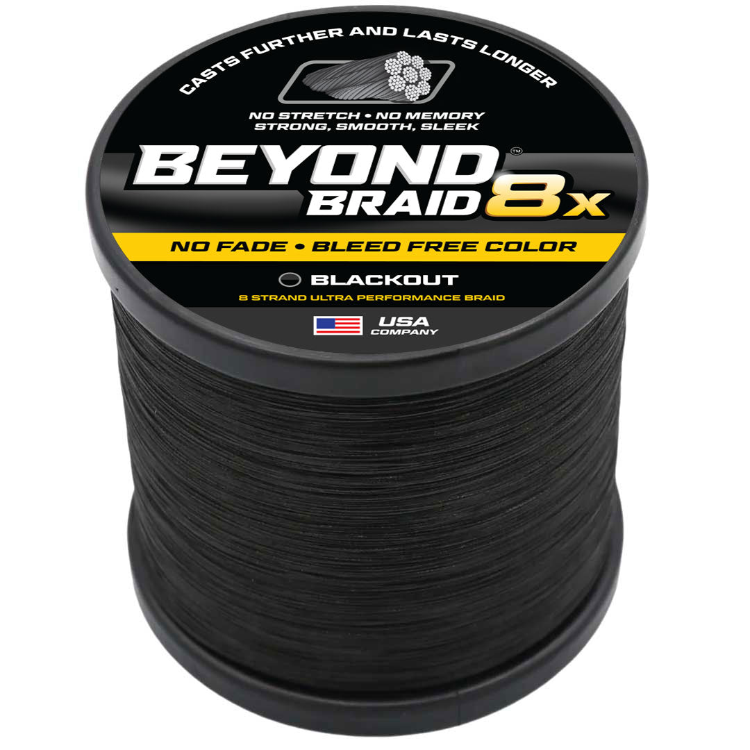 Braided Fishing Line Blackout 8X- No Fade / 8LB option