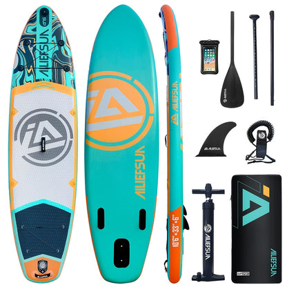 Inflatable Stand Up Paddle Board 11'6" x 35" x 6" – Stable Wide Non-Slip SUP with Fishing Accessories for Adults Youth, Optional Electric Pump