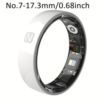 Fitness Tracker Smart Ring – IP68 Waterproof, Sleep & Step Monitor, Crystal Charging Case, Stainless Steel | Men & Women Sizes 7–13