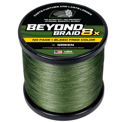 Braided Fishing Line Green 8X - No Fade / 8LB option