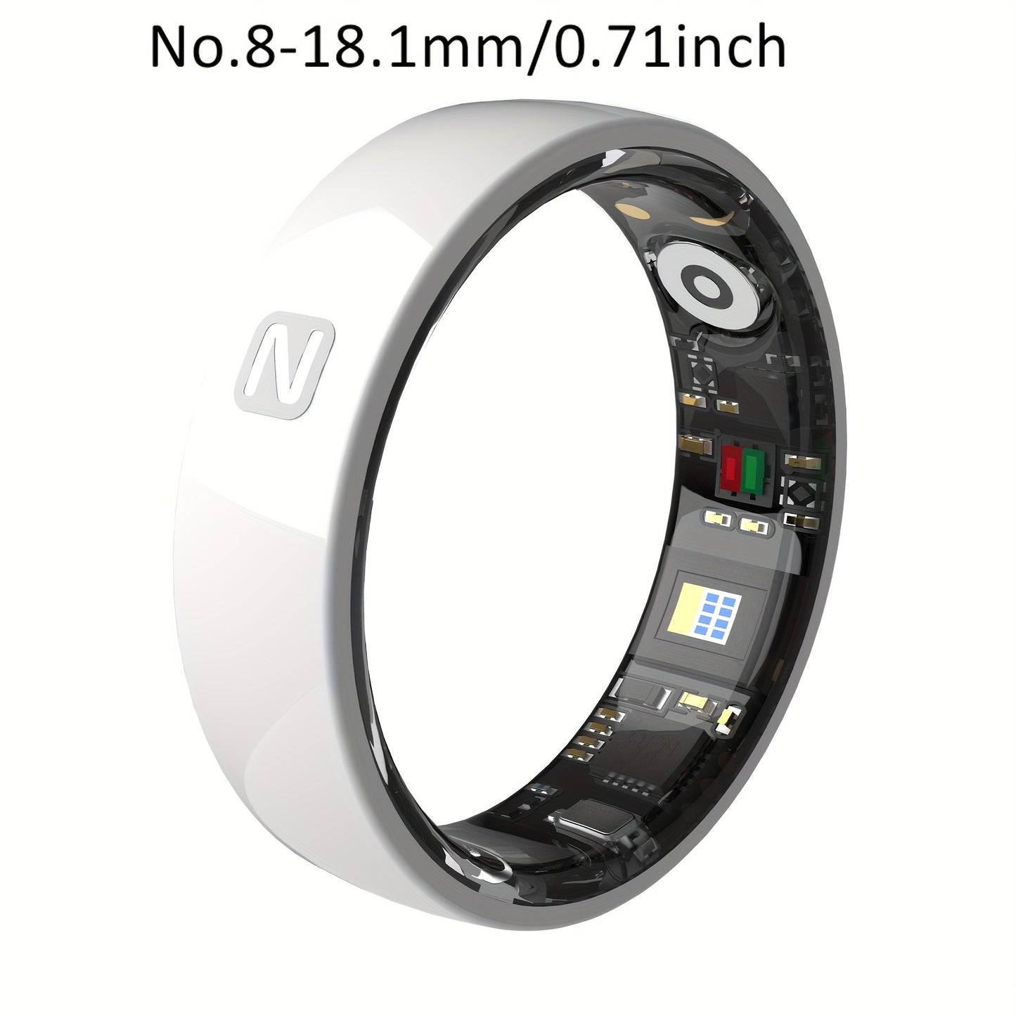 Fitness Tracker Smart Ring – IP68 Waterproof, Sleep & Step Monitor, Crystal Charging Case, Stainless Steel | Men & Women Sizes 7–13